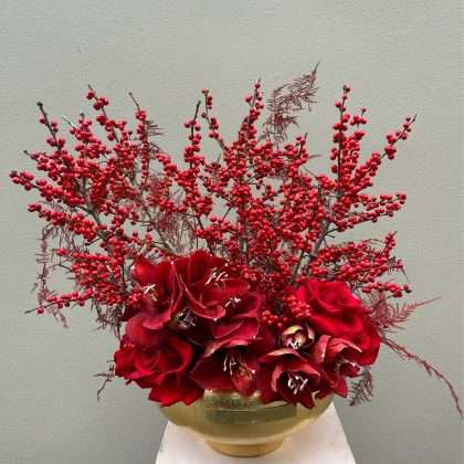 Christmas arrangement in a vase