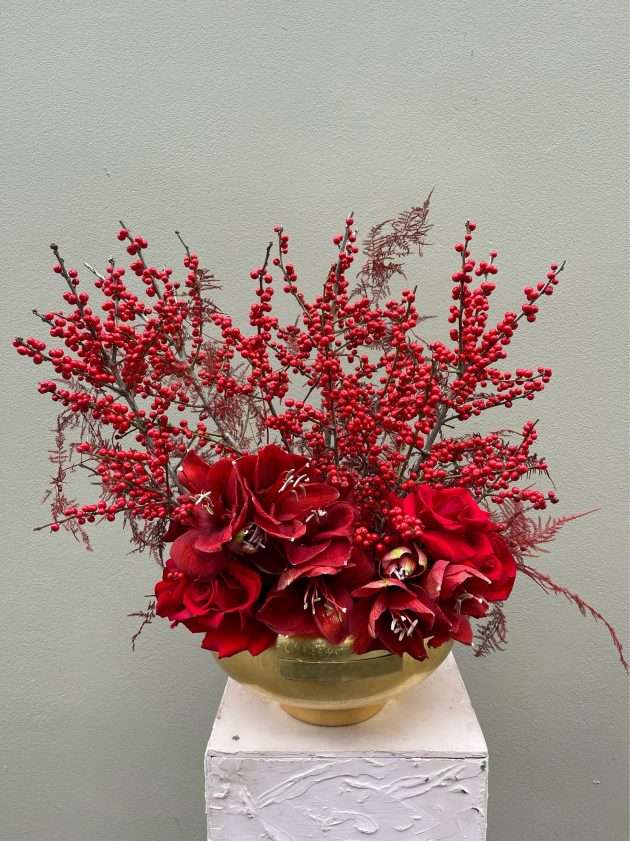 Christmas arrangement in a vase