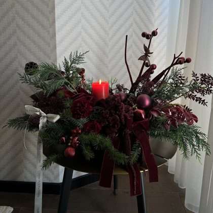 Burgundy Christmas Arrangement 2024